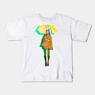 A woman with an umbrella Kids T-Shirt